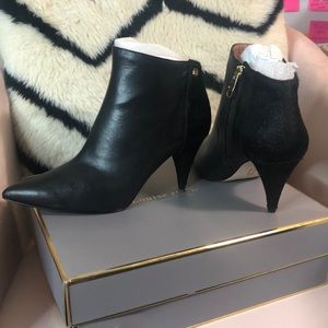 Black Leather & Cow Hair booties